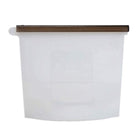 White Reusable Silicone Food Storage Bags Leak proof Microwave Freezer Freshness Safe 1000ml - Aimall