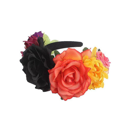 Halloween Vintage Rose Headband Adult Fancy Dress Costume Accessory Flower Party