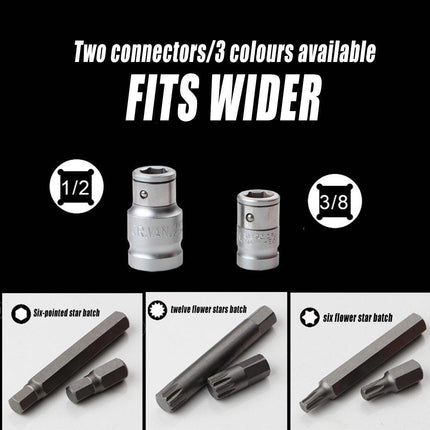 40pc Allen Hex Key Set Socket Bit 3/8 1/2 Drive Long Deep Torx Star Spline