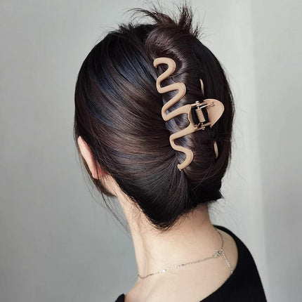 Wave Shark Clip Hair Clip Matte Shark Clip Ponytail Hairpin Crab Simple DIY - Aimall