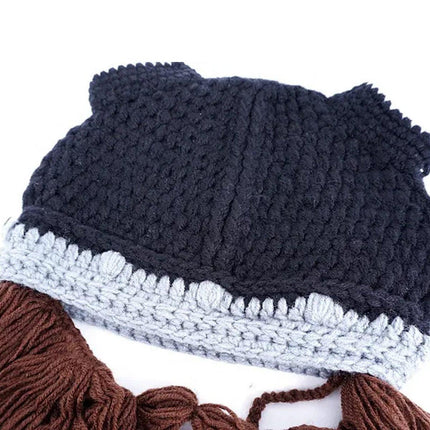 Funny Beard Party Hat Costume Accessory Warm Winter Beanie Unisex Gift Ideas