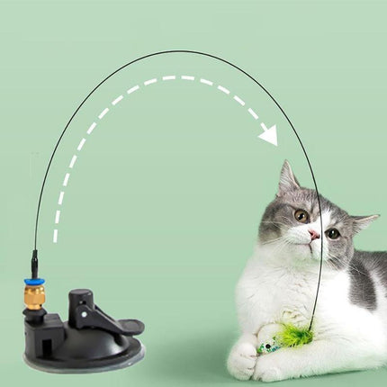 Cat Play Toy Simulation Birds Teaser Wand Interactive Stick with Suction Cup AU - Aimall