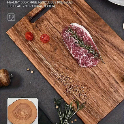 Large Hardwood Chopping Cutting Board Kitchen Steak Deli Meat Food Household