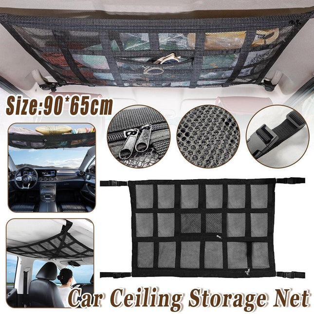 Large Capacity Ceiling Hanging Roof Net In Car Storage Bag for Travel Essentials