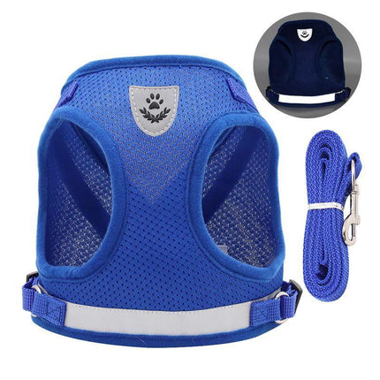 Reflective Dog Cat Pet Harness Leash Puppy Soft Adjustable Vest Mesh Clothes M - Aimall