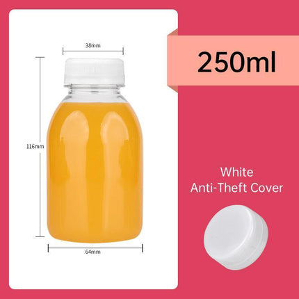 20pcs 250ml Reusable Plastic Juice Bottles 38mm Caliber Clear Beverage Container