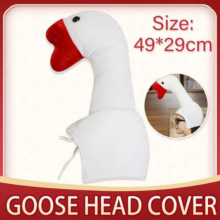 Funny Big White Goose Headgear Costume Hat Quirky Party Props Animal Cosplay