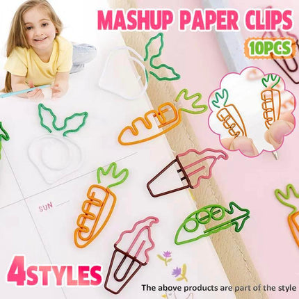 10x Colorful fruit Note Shape Paper Clips Bookmark Binder Office School Supplies - Aimall