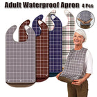 4X Elderly Bib for Eating Women/Men Bib-Washable Reusable Waterproof Apron