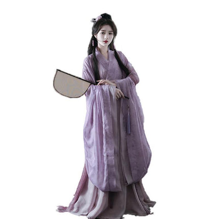 Chinese Traditional Hanfu Costume Woman Ancient Oriental Purple Dress Elegance - Aimall