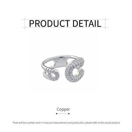 Sweet Adjustable Open Ring Fashion Jewellery Round Double Layer Ring