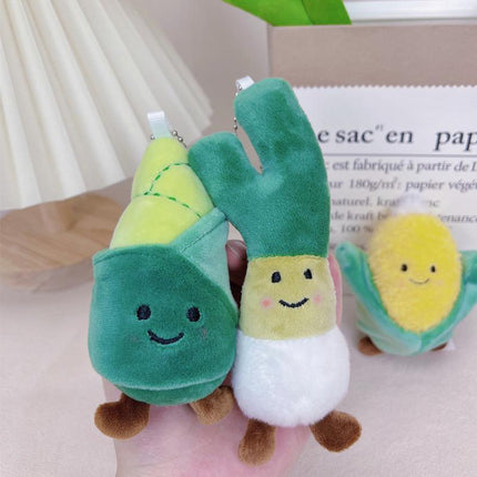 Vegetable Keychain Plush Realistic Food Simulation Soft Stuffed Kids Toy Keyring - Aimall