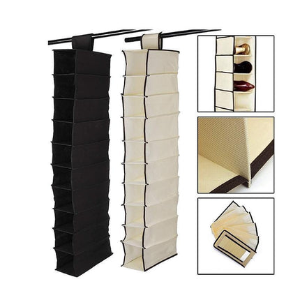 10 Tier Clothes Organiser Wardrobe Hanging Storage Closet Shoes Hanger Bag AU - Aimall