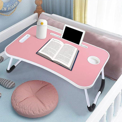 Laptop Bed Table Foldable Lap Standing Desk with Cup Slot for Indoor Picnic Tray