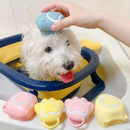 Silicone Bathing Brush Multifunctional Pet Hair Washing Brush Massage Scrubber
