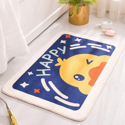 Non Slip Faux Cashmere Bath Mat Water Absorbent Floor Rug for Bathroom Doorway