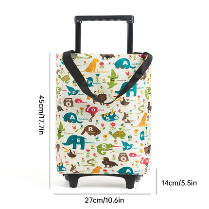 Lightweight Folding Shopping Cart Trolley with Wheels Retractable Tote Bag