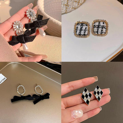 Gorgeous Vintage Black White Earrings Various Styles Women Jewelry Best Gift - Aimall