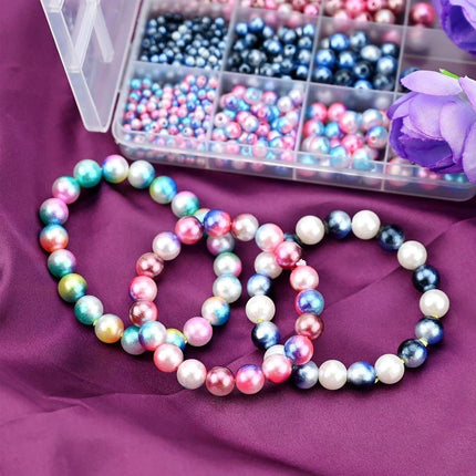 1890PCS Mermaid Faded Colour Perforated Pearl DIY Craft Set Jewelry Making