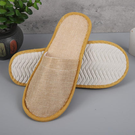 50 Pairs SPA Hotel Guest Slippers Closed Toe Disposable Terry Style Linen - Aimall