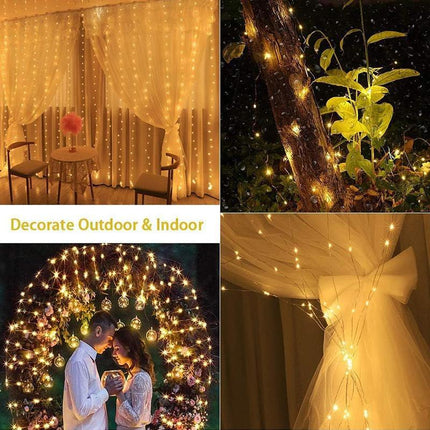 3Mx3M 300 LED Fairy String Light Outdoor Garden Wedding Party Curtain Lamp Xmas - Aimall