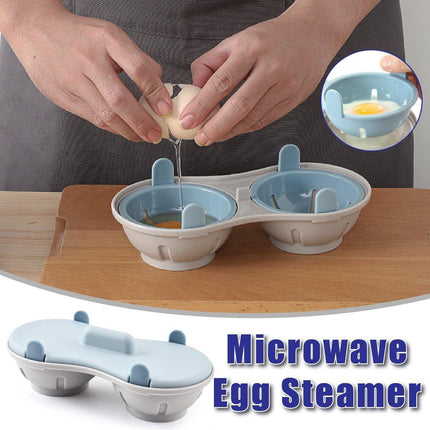 Microwave Egg Steamer Mold With Lid Kitchen Plastic Omelette Steaming Box Tool