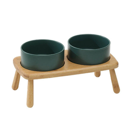 Ceramic Elevated Dog Bowl Anti-Slip Double Bowl for Small Medium Large Dogs