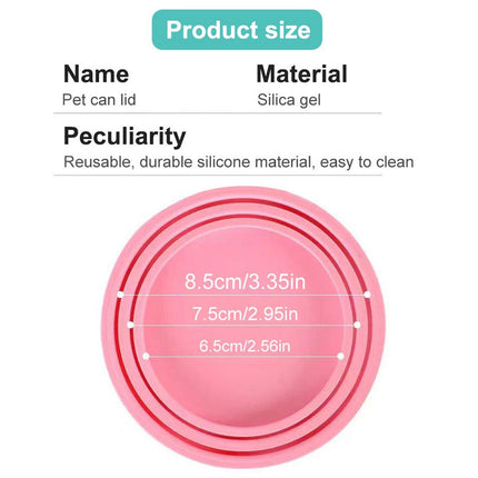2PCS Silicone Pet Canned Lid Sealed Preservation Cover for Canned Cat Dog Food