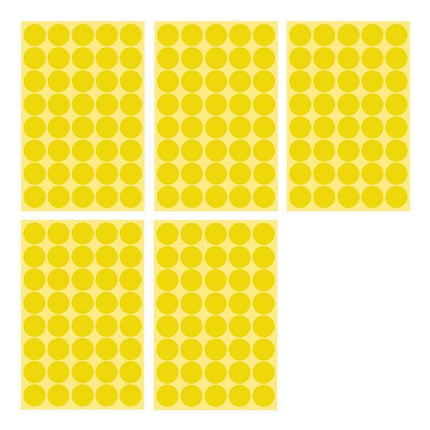 8/13/25/50mm Colour Sticker Dots Adhesive Round Labels Circular Scrapbooking Yellow - Aimall