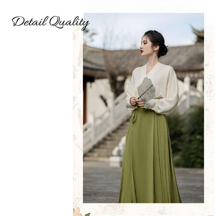 Elegant Traditional New Chinese Style Improved Hanfu Two-piece Dress Women - Aimall