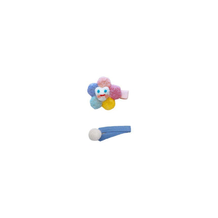 Cute Rainbow Moon Hairpin with Fabric Felt Ball Fashion Hair Accessories Gift
