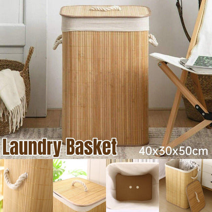 Dustproof Bamboo Laundry Basket Storage Basket for Dirty Clothes Organization