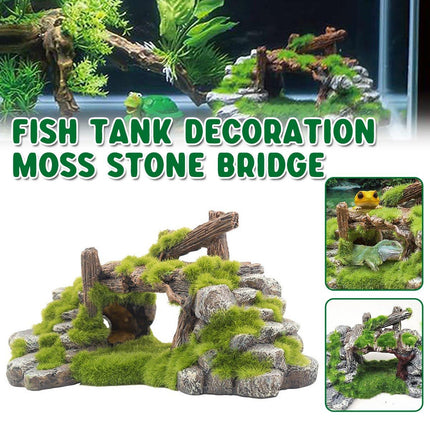 Fish Tank Moss Bridge Decoration Aquascape Rockery Ornament for Aquarium Design