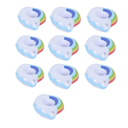 Inflatable Floating Drink Cup Can Beer Holder Swimming Pool Bath Beach Party 10PCS - Aimall