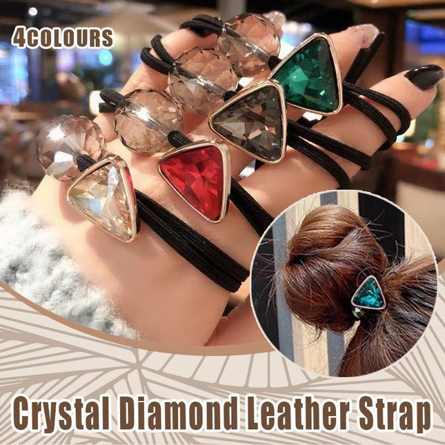 Women Headband Ponytail TriangleDiamond Stretch Hair Rope Multi Colours Concise - Aimall