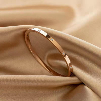 Men Women Titanium Stainless Steel Bracelet Bangle Cuff Party Simple Jewelry - Aimall