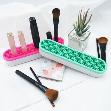 Silicone Makeup Organizer Cosmetic Storage Box Lipstick Brush Holder Desktop Box