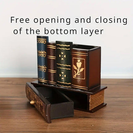 European Retro Pen Holder Creative Desktop Storage Box Office Decorations Gift