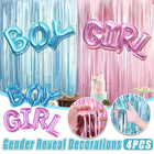 4PCS Gender Reveal Balloons and Silk Curtain Party Decor Boy Girl Theme Supplies