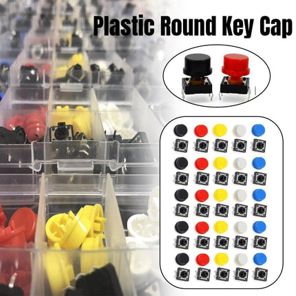 25Pcs Round Tap Switch Buttons with Key Cap Replacement Parts for Home Appliance