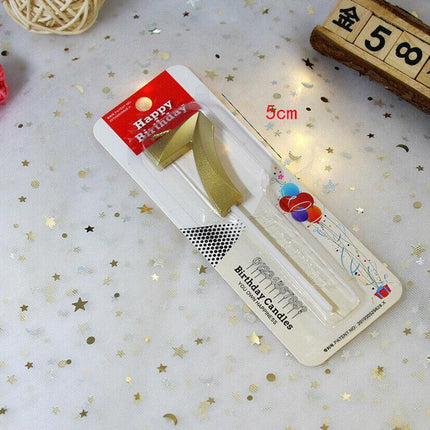 Classic Number Candles Individually Packed With Stand Birthday Make Up Ur Number Gold - Aimall