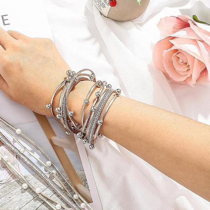 Fashion Multilayer Leather Bracelet Men Women Wristband Bangle Creative Jewelry - Aimall
