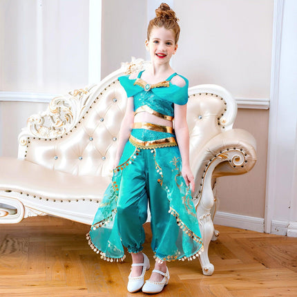 Jasmine Princess dress Aladdin Magic lamp princess dress set AU - Aimall