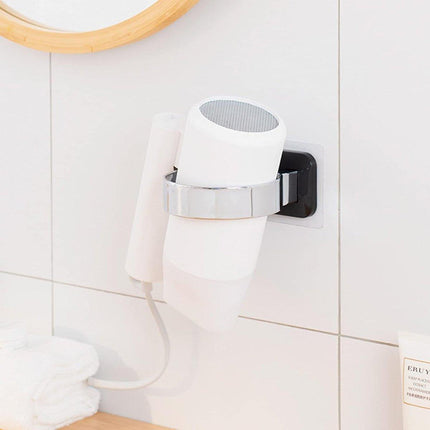 Hair Dryer Holder Rack Sturdy Wall Mount Toilet Bathroom Steel Stand Storage
