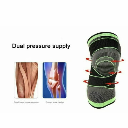 Orange AOLIKES 3D Knee Support Brace Compression Sleeve Arthritis Pain Relief Gym - Aimall
