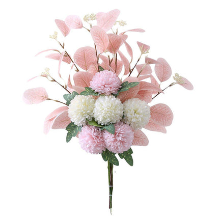 High-End Artificial Eucalyptus Leaves Ball Chrysanthemum Bouquet Home Decor