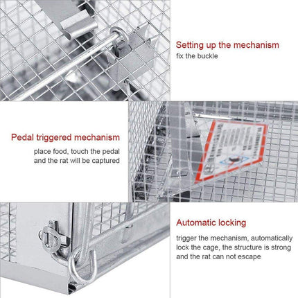 Humane Rat Trap Cage Live 1 Door Animal Catch Pest Rodent Mouse Bait Control Box