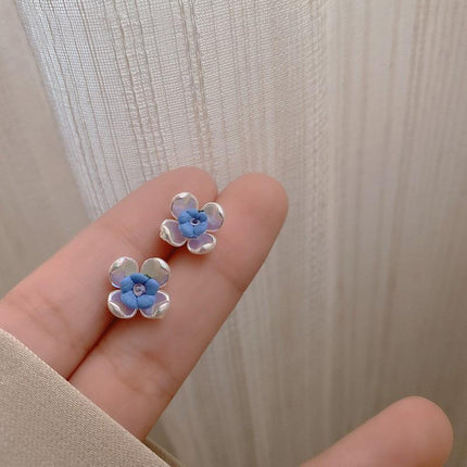 925 Silver Needle Rose Petal Earrings Long Acrylic Tassel Eardrop Women - Aimall