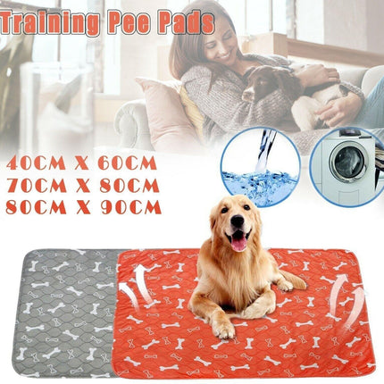 Orange Washable Pet Dog Cat Training Pee Pads Cushion Bed Absorbent Mat - Aimall