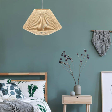 PasRustic Style Faux Rattan Lampshade Creative Lamp Shade Decoration for Home